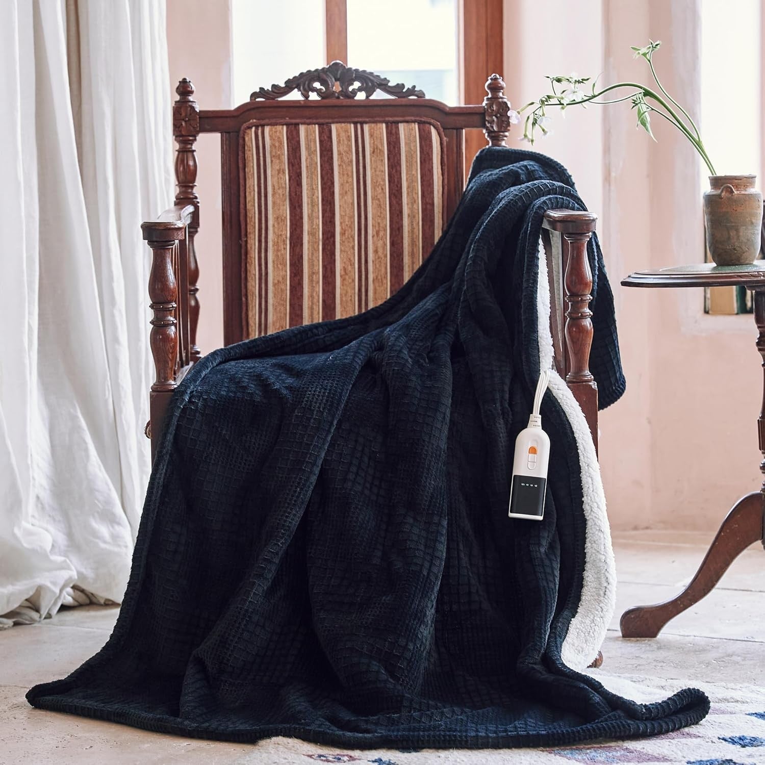 Electric Throw Blanket 130x180cm 9 Heat Timer Auto Off Washable