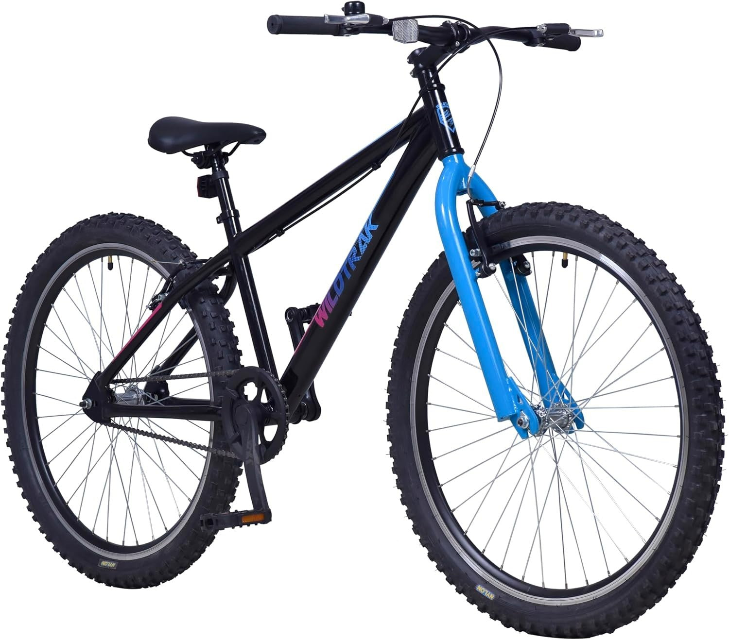 26" Adult Single Speed Mountain Bike - Durable Steel Frame, Flat Pedals, Black