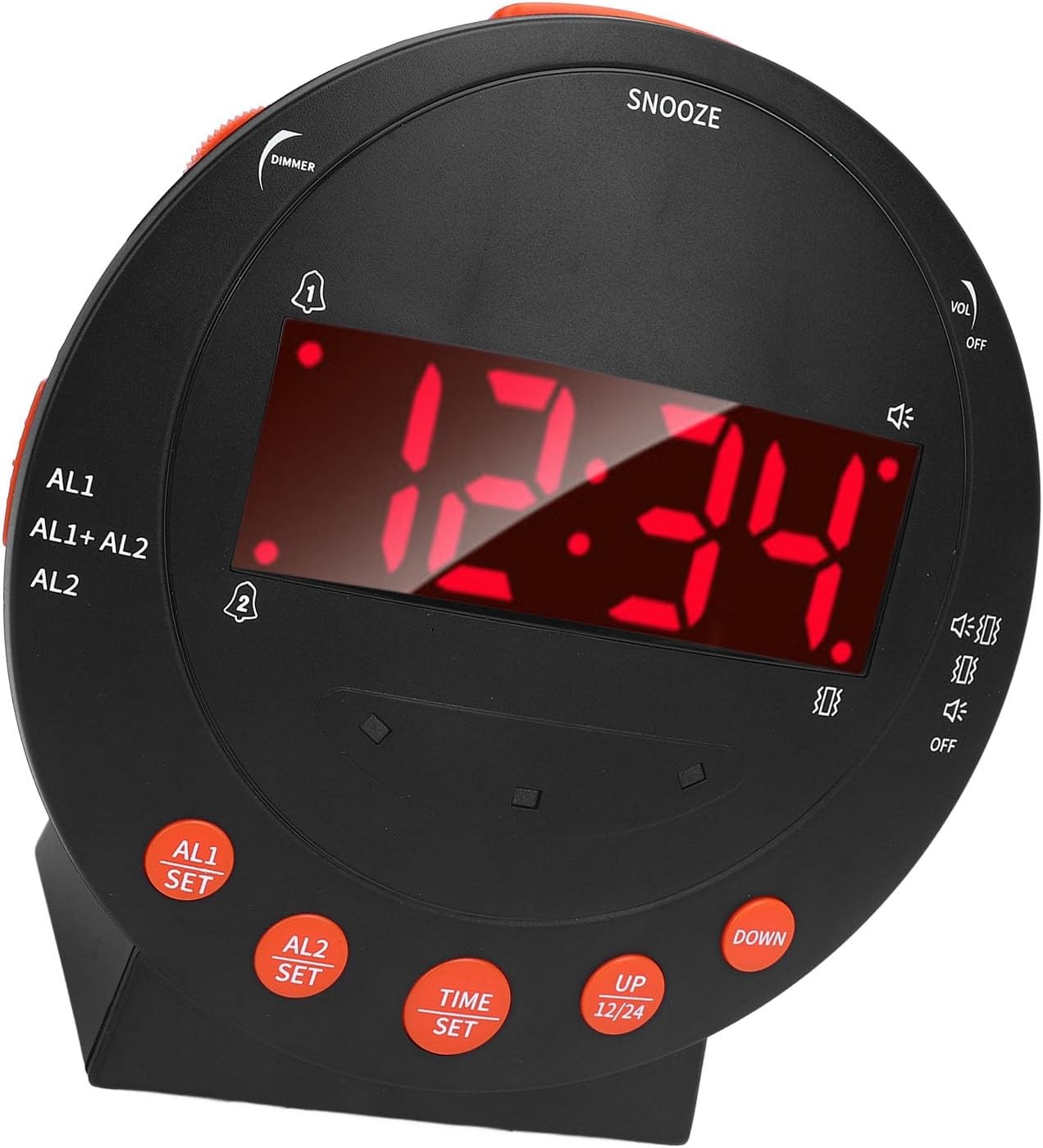 Vibrating Alarm Clock LED Dual Alarm Flashing Light Heavy Sleepers Deaf
