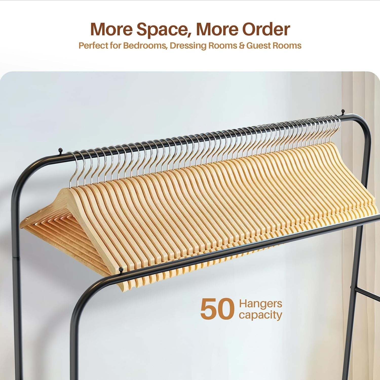 Heavy Duty Double Clothes Rail with Shoe Shelf - Black