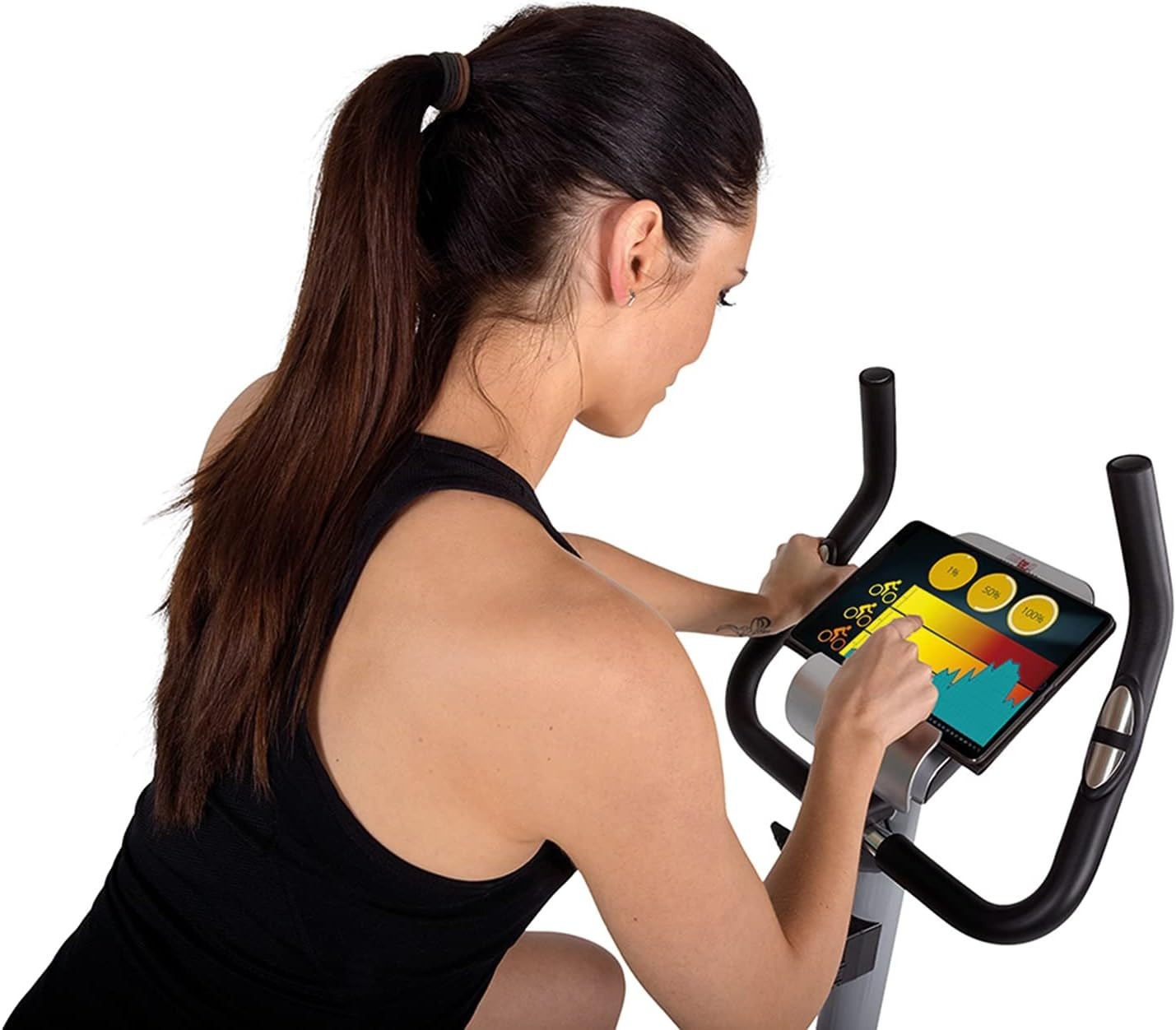 Motorised Magnetic Exercise Bike 24-Level Resistance 17 Programs LCD Silver
