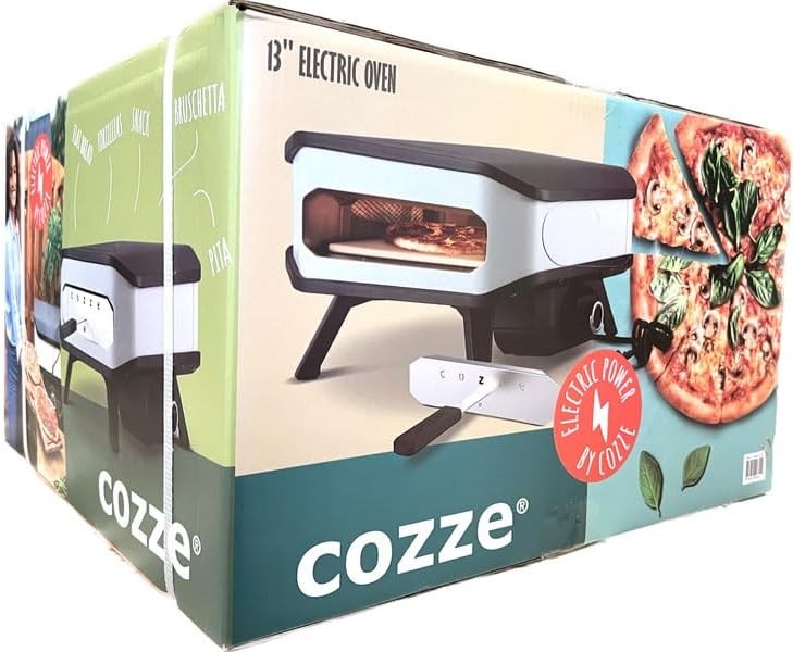 Electric Pizza Oven 13" with Stone & Cover | 2200W Indoor Outdoor Pizza Maker