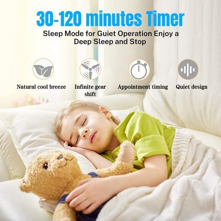 56cm Tower Fan Grey Bladeless Cooling Fan w/ Remote – 8H Timer & Air Purifier