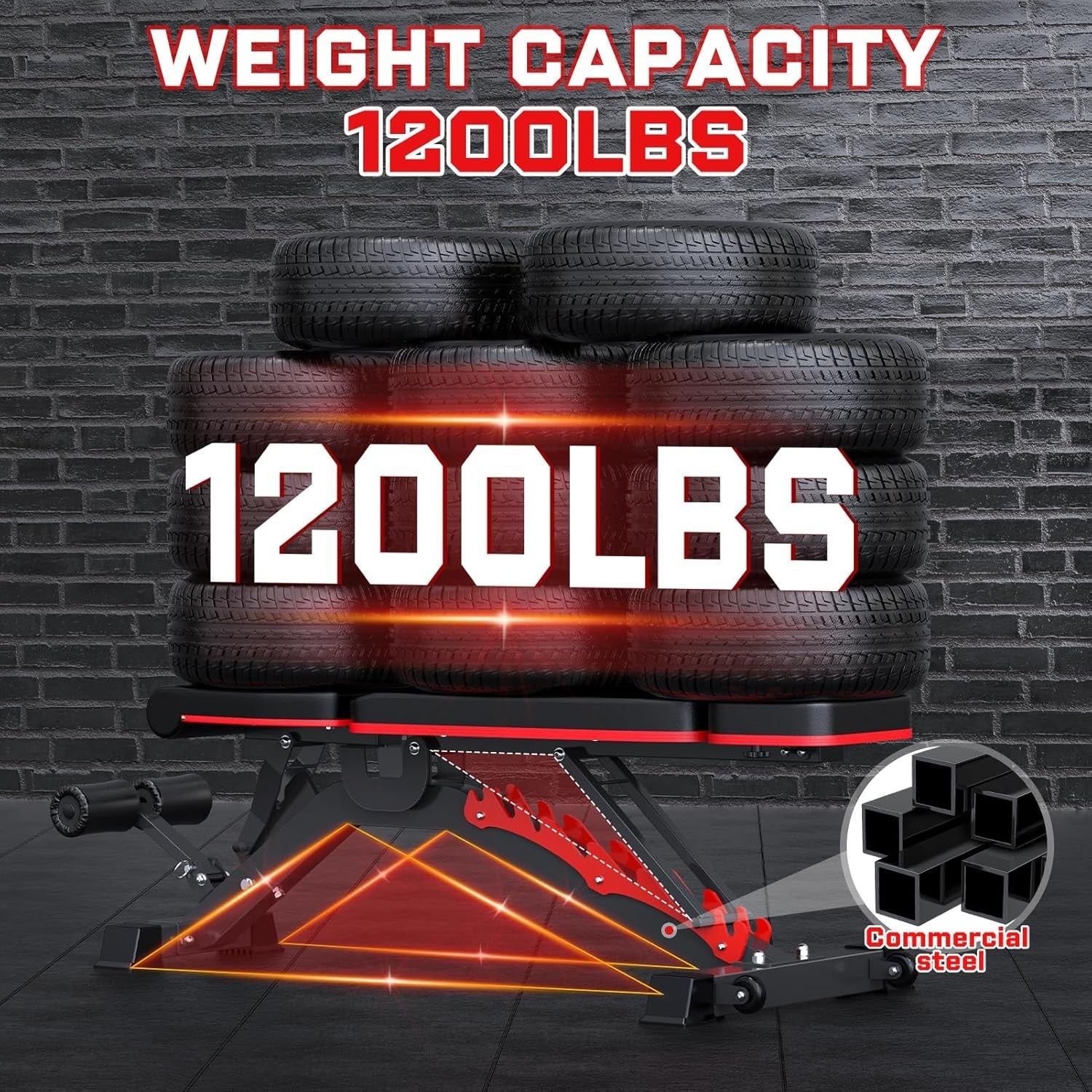 Ultra Heavy Duty Adjustable Bench 1200lb Incline Flat Decline Home Gym