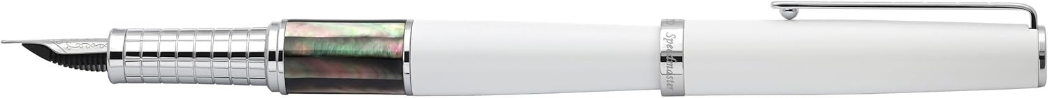 Luxury Fountain Pen White Black Pearl Chrome Extra Fine Smooth Writing