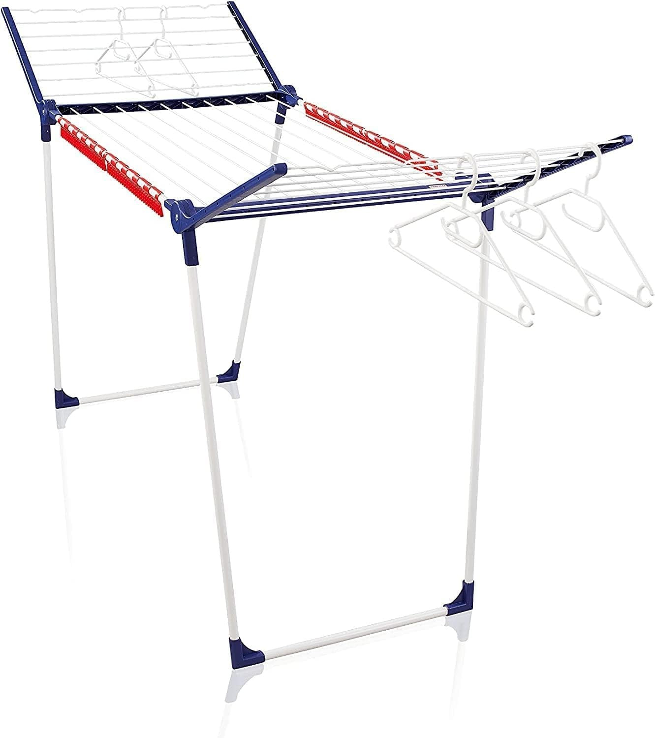 Large 20m Clothes Airer Folding Laundry Drying Rack Indoor Outdoor with Clips