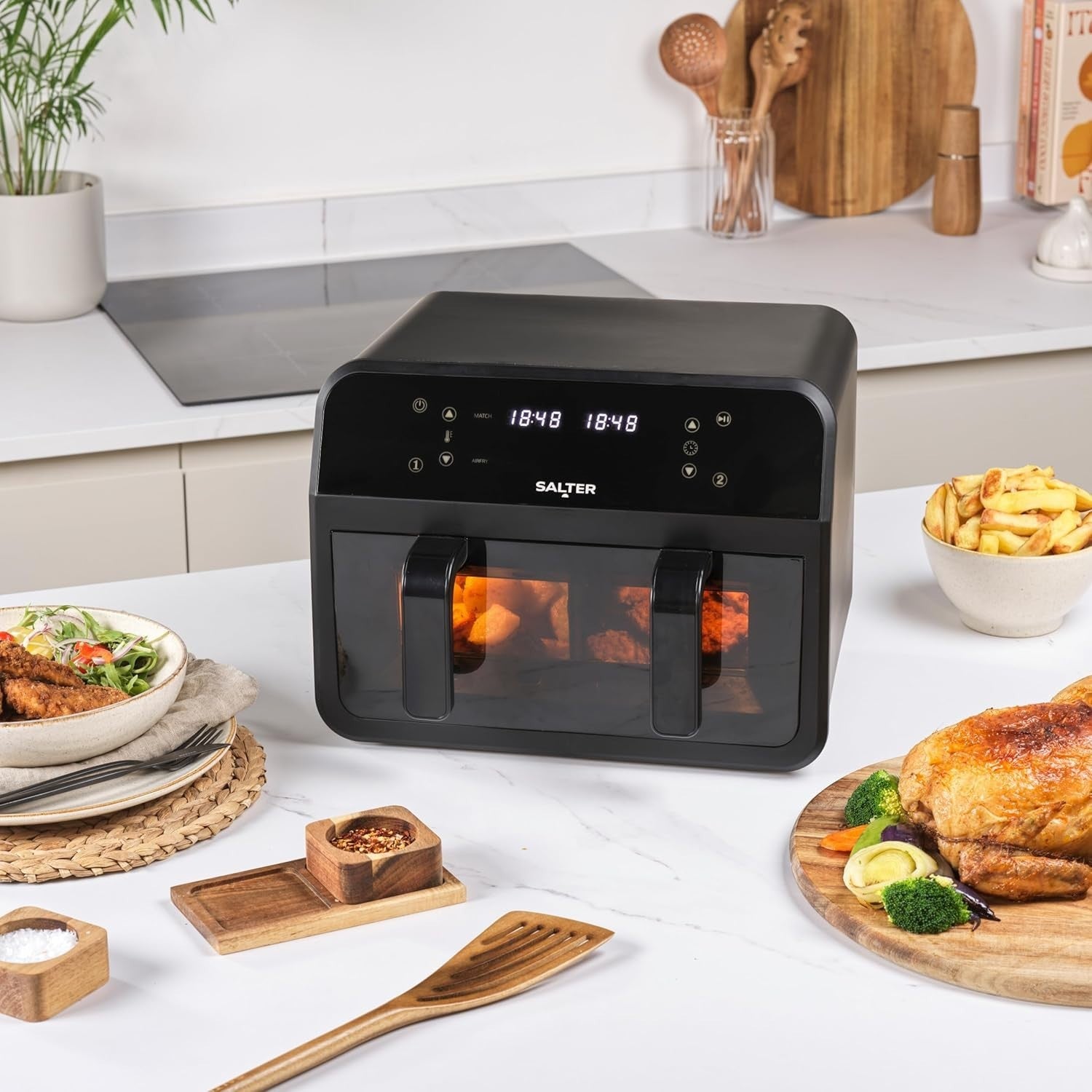 Dual View Air Fryer 7L | Divider Tray, Window, 6-in-1 Functions LED Touch, 2300w