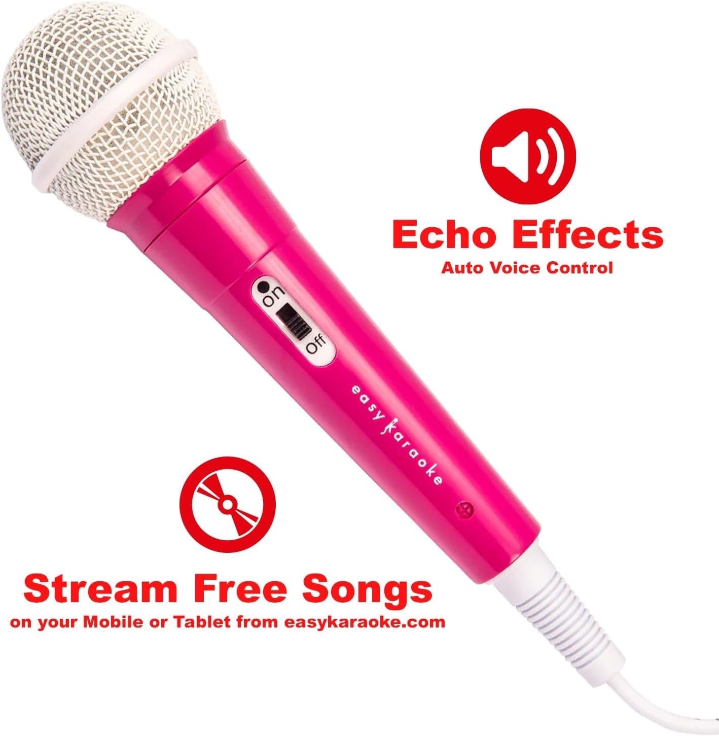Pink Bluetooth Karaoke Machine with Mic AUX MP3 Headphone Jack
