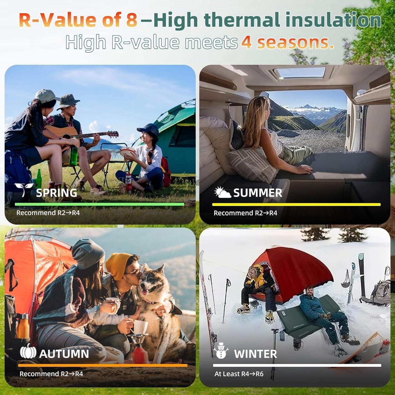 Self-Inflating Camping Mat – Ultralight Waterproof Sleeping Pad 195x70cm