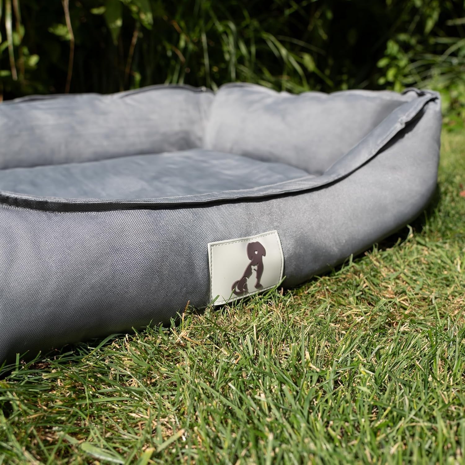 Medium Waterproof Dog Bed 75x58cm Washable Basket Grey