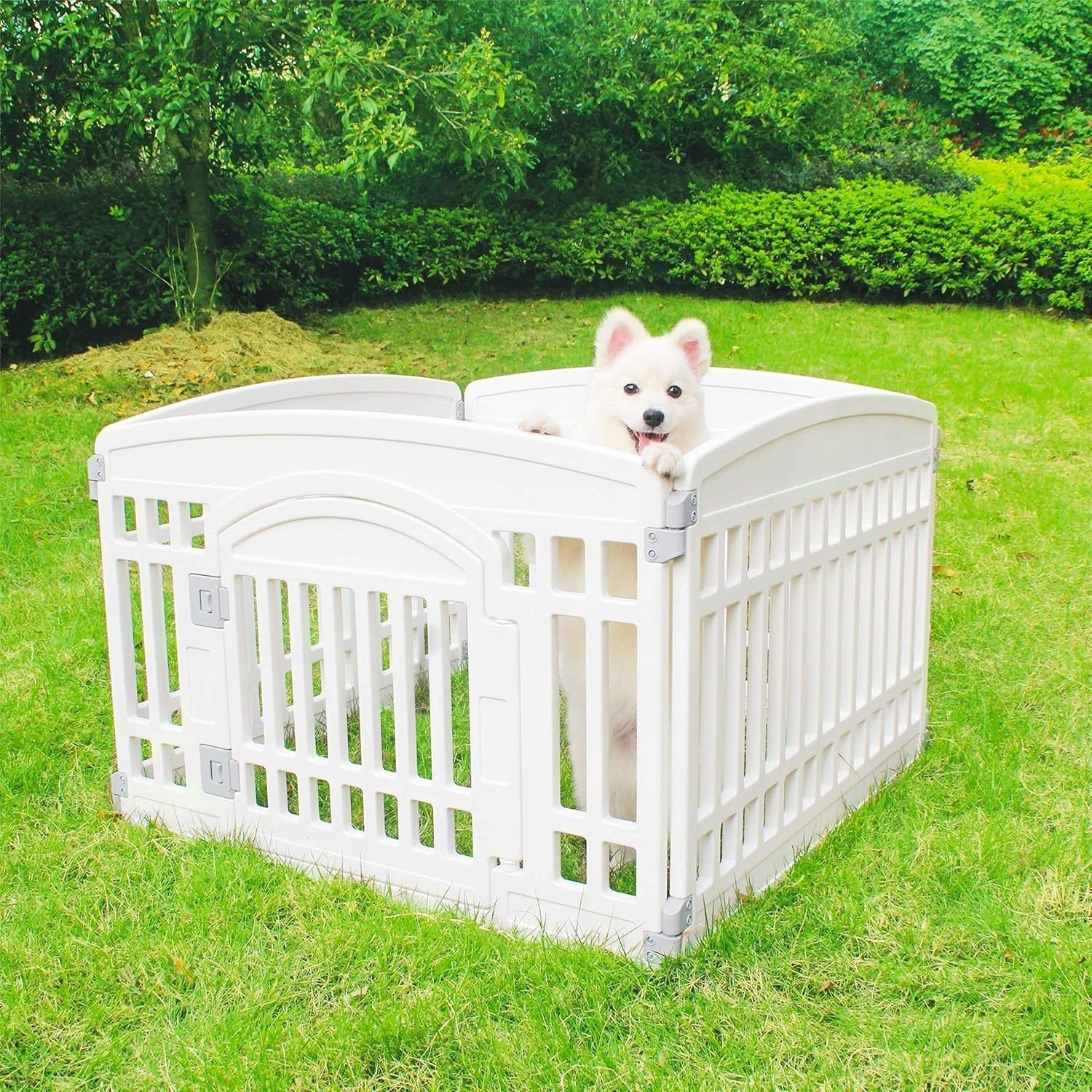Foldable Puppy Playpen Indoor Dog Exercise Pen with Secure Door