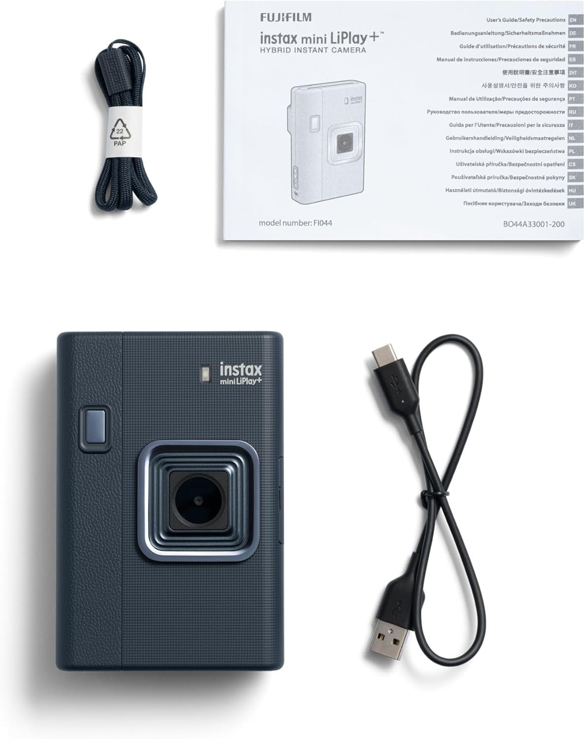 Hybrid Instant Camera Photo Printer LCD Screen Bluetooth Midnight