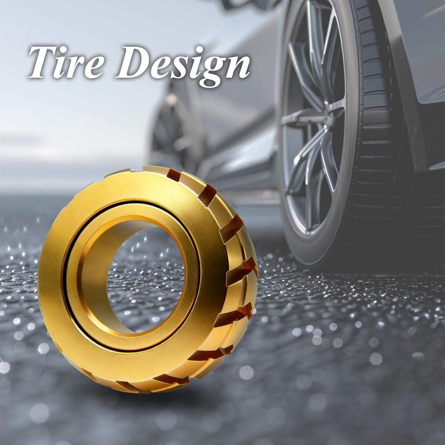 Gold Metal Fidget Ring Magnetic Slider Stress Relief EDC