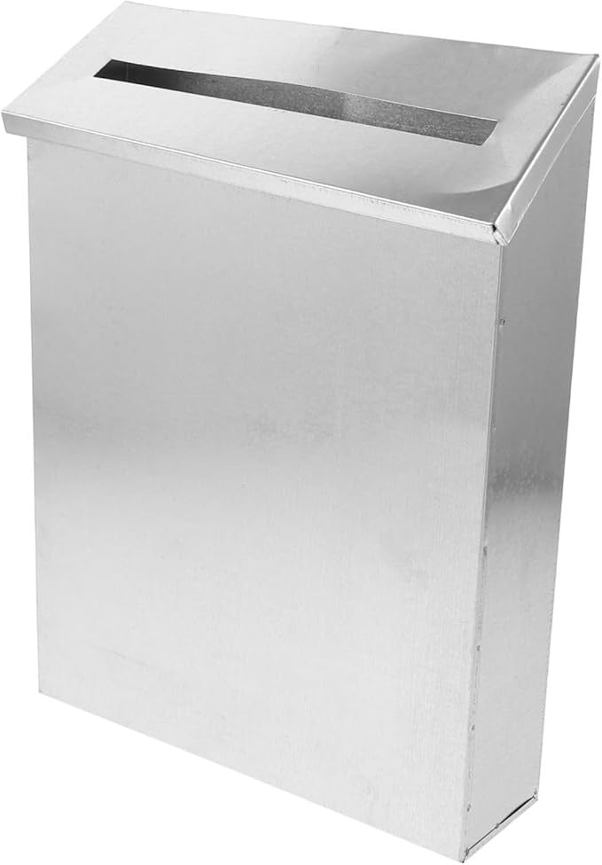 Wall Mounted Silver Mailbox Iron Retro Letter Box Outdoor Lockable Post Holder