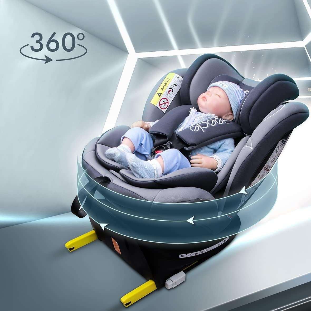 360° Swivel ISOFIX Child Car Seat Group 0+/1/2/3 0–36kg Stages