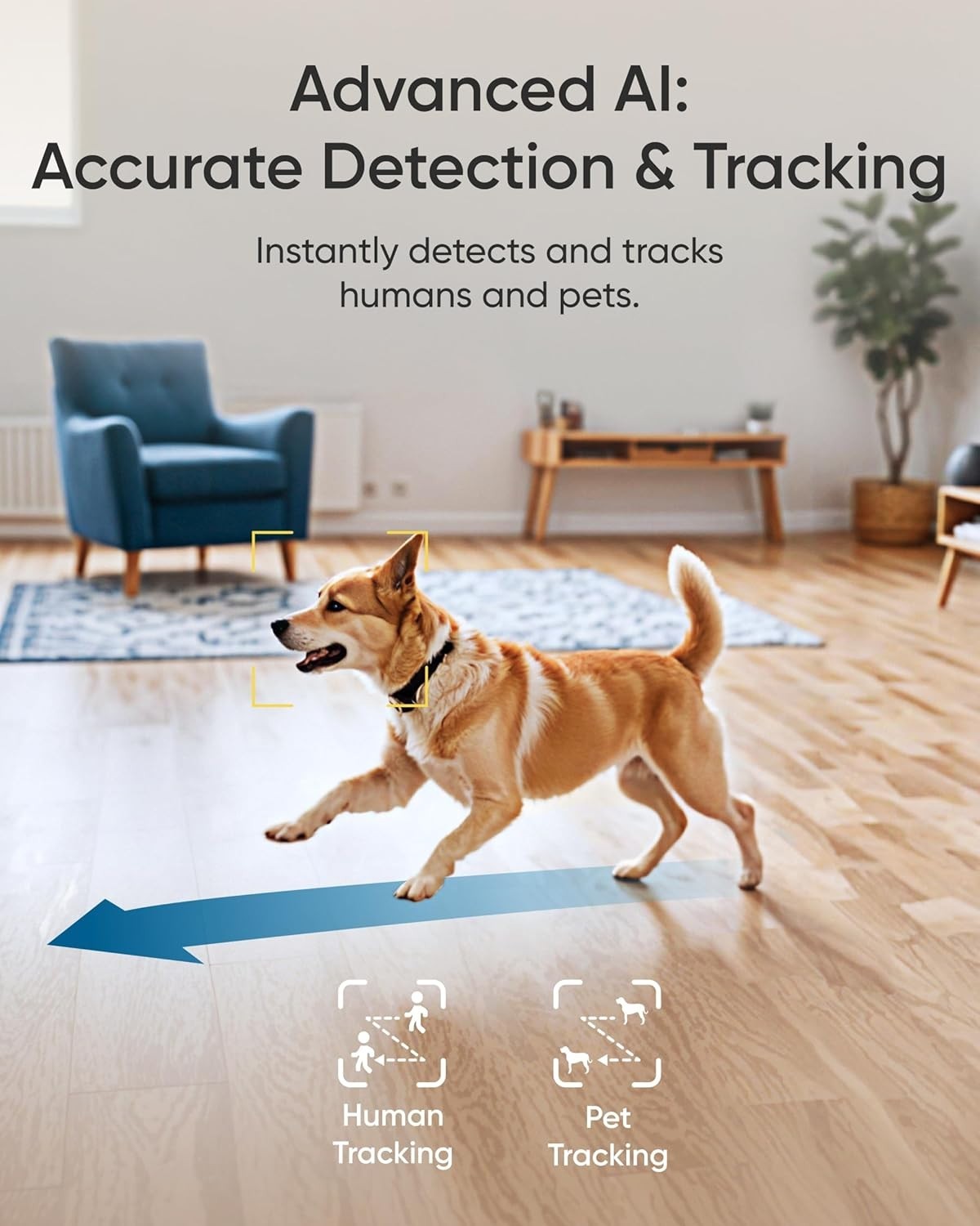 4K Indoor Security Camera Pet Baby Monitor 360° Auto Tracking WiFi