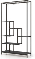 6 Tier Metal Plant Stand Tall Indoor Flower Shelf with Hooks for Balcony Living