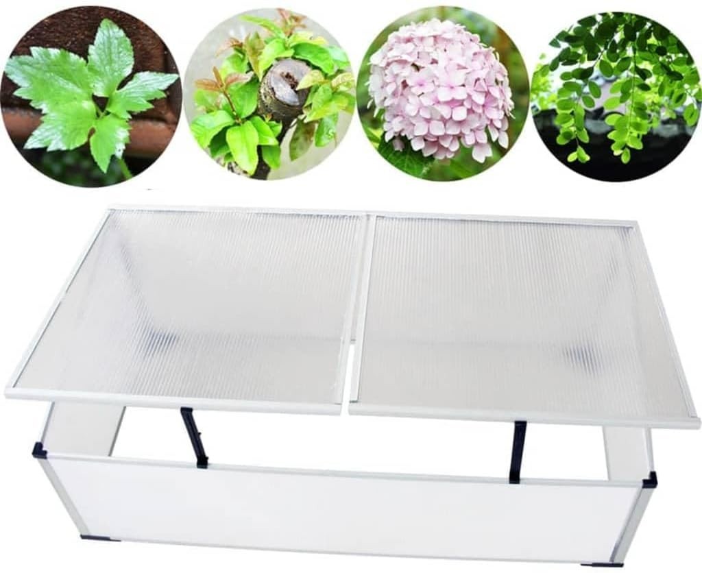 Cold Frame Mini Greenhouse 110x55x41cm | UV-Resistant Polycarbonate & Aluminium