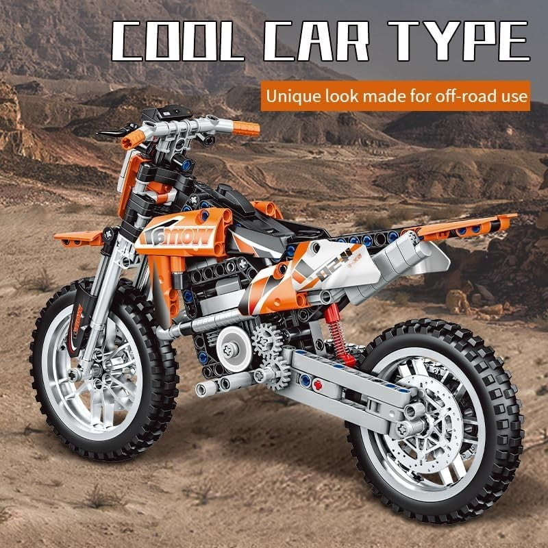 Motorcycle Racing Model Kit 434 pcs, STEM Building Set for Kids & Adults