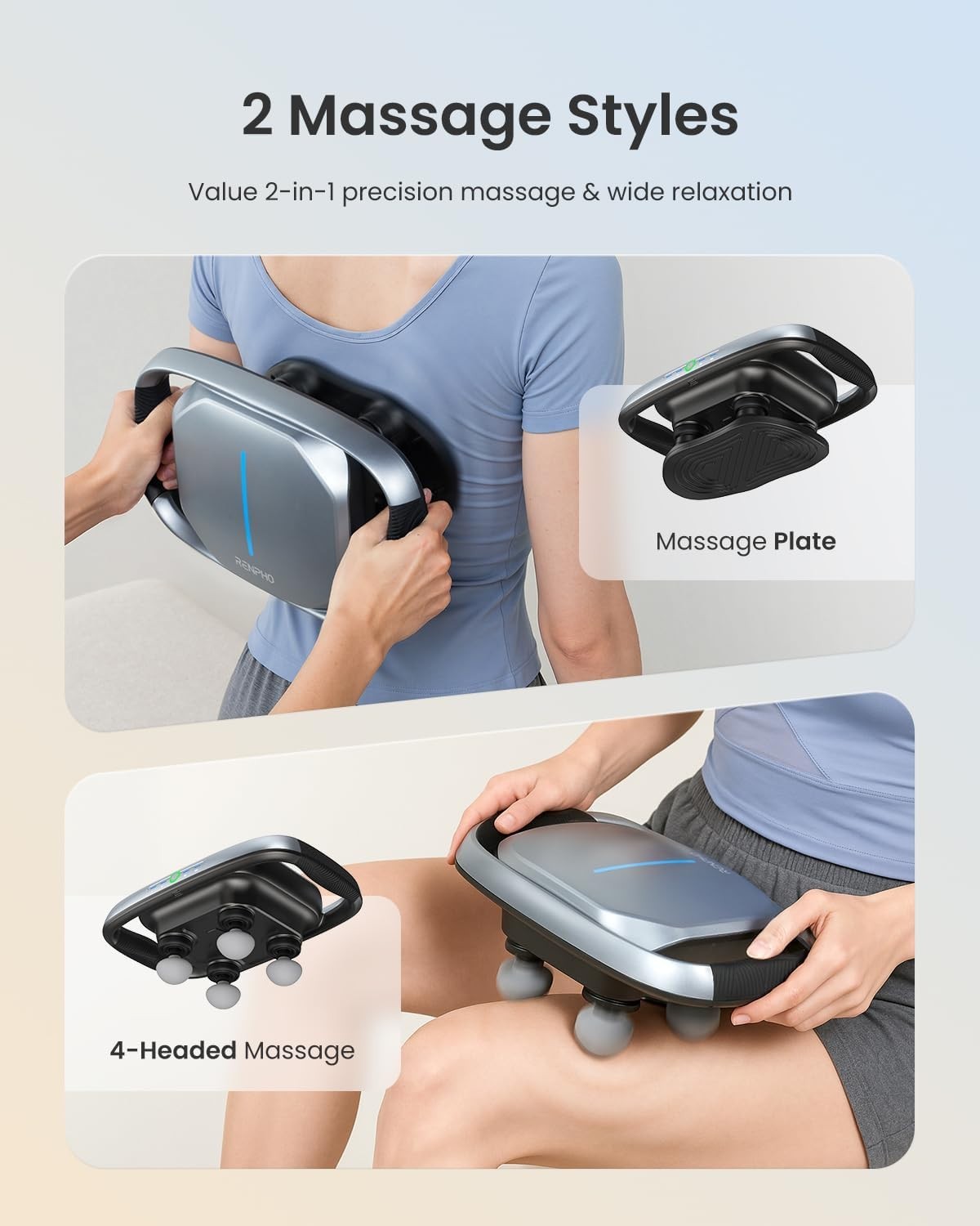 4-Head Deep Tissue Massage Gun Quad Head Full Body Muscle Pain Relief Tool