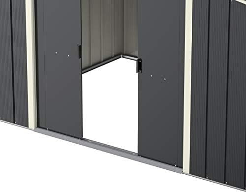 Metal Garden Storage Shed 6x4ft Waterproof Outdoor Tool & Bike Shed Anthracite