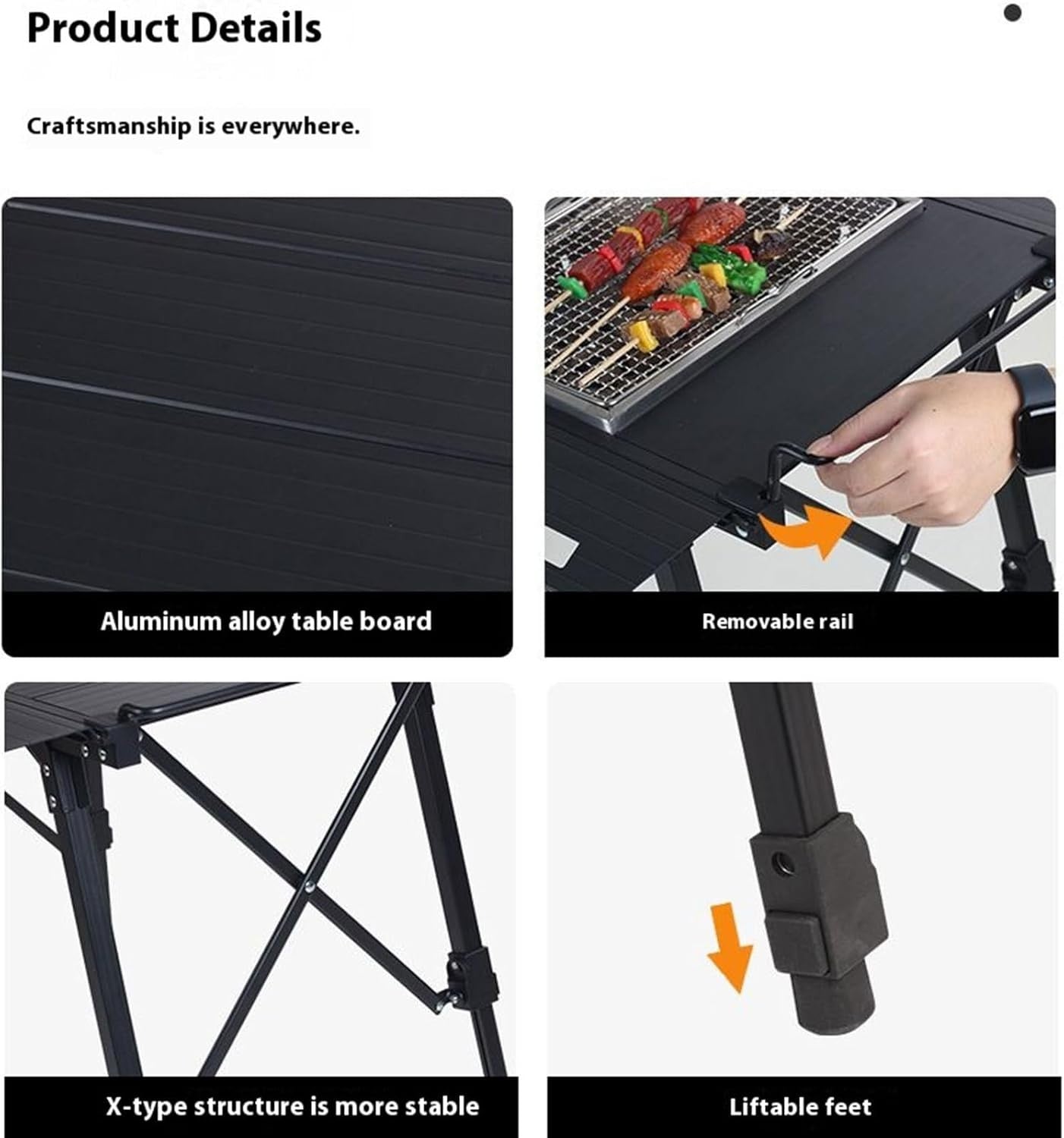 Portable Folding Camping Table - Lightweight, Adjustable, Stable Outdoor BBQ