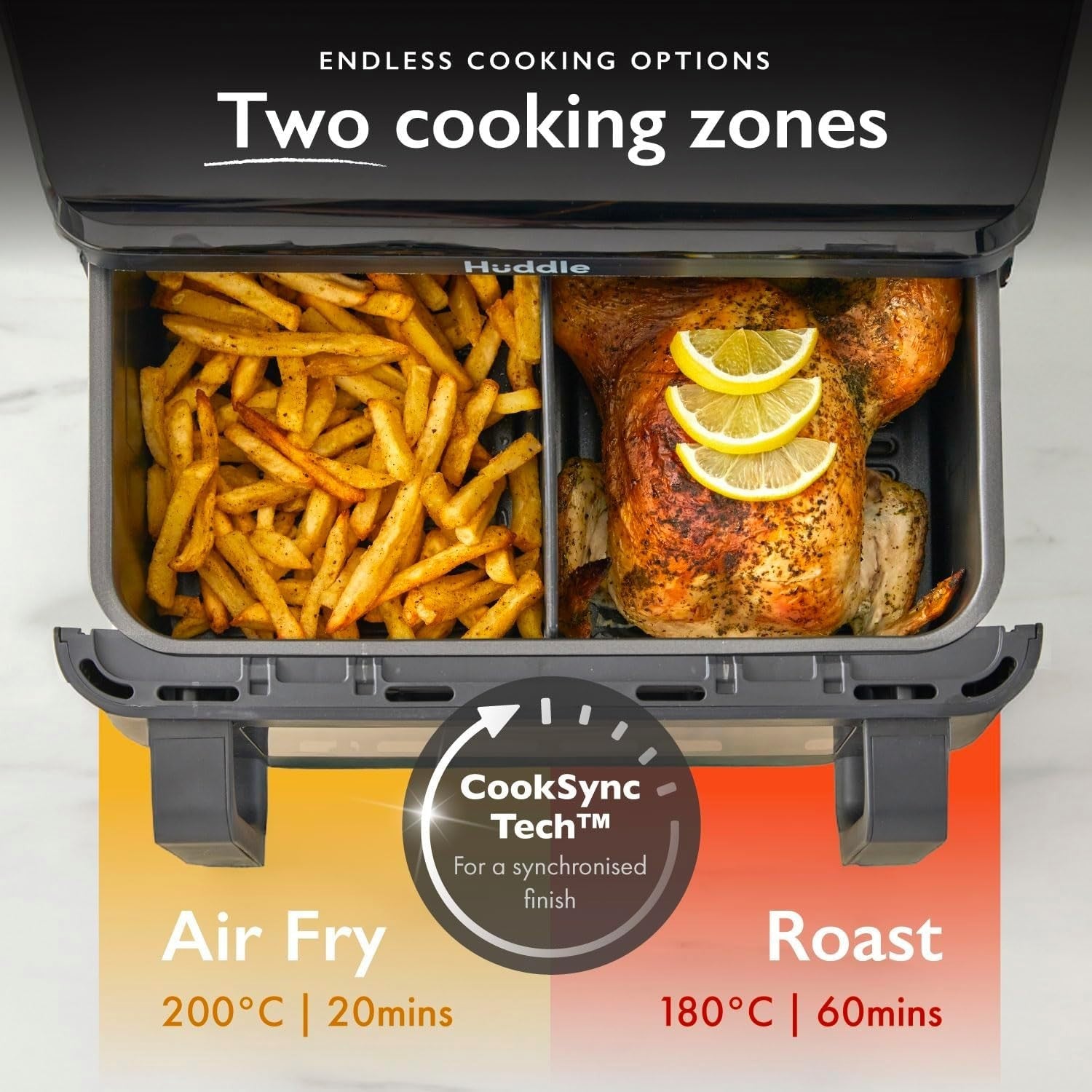 9L Air Fryer Oven Digital Touchscreen Dual Baskets 8 Cooking Modes Healthy