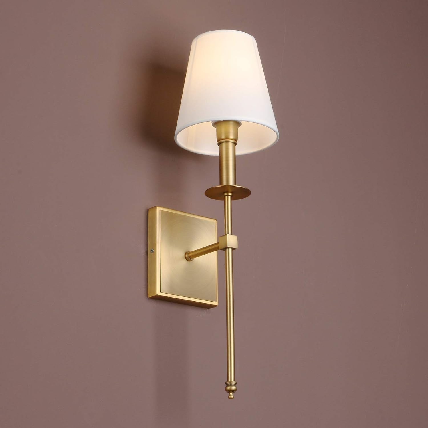 Vintage Linen Fabric Wall Sconce Light, Adjustable Height, Classic Antique Look