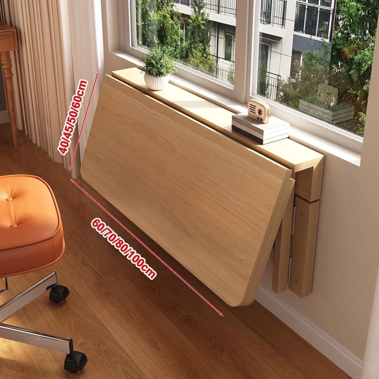 Wall Mounted Folding Table Space Saving Desk for Kitchen Bedroom Office