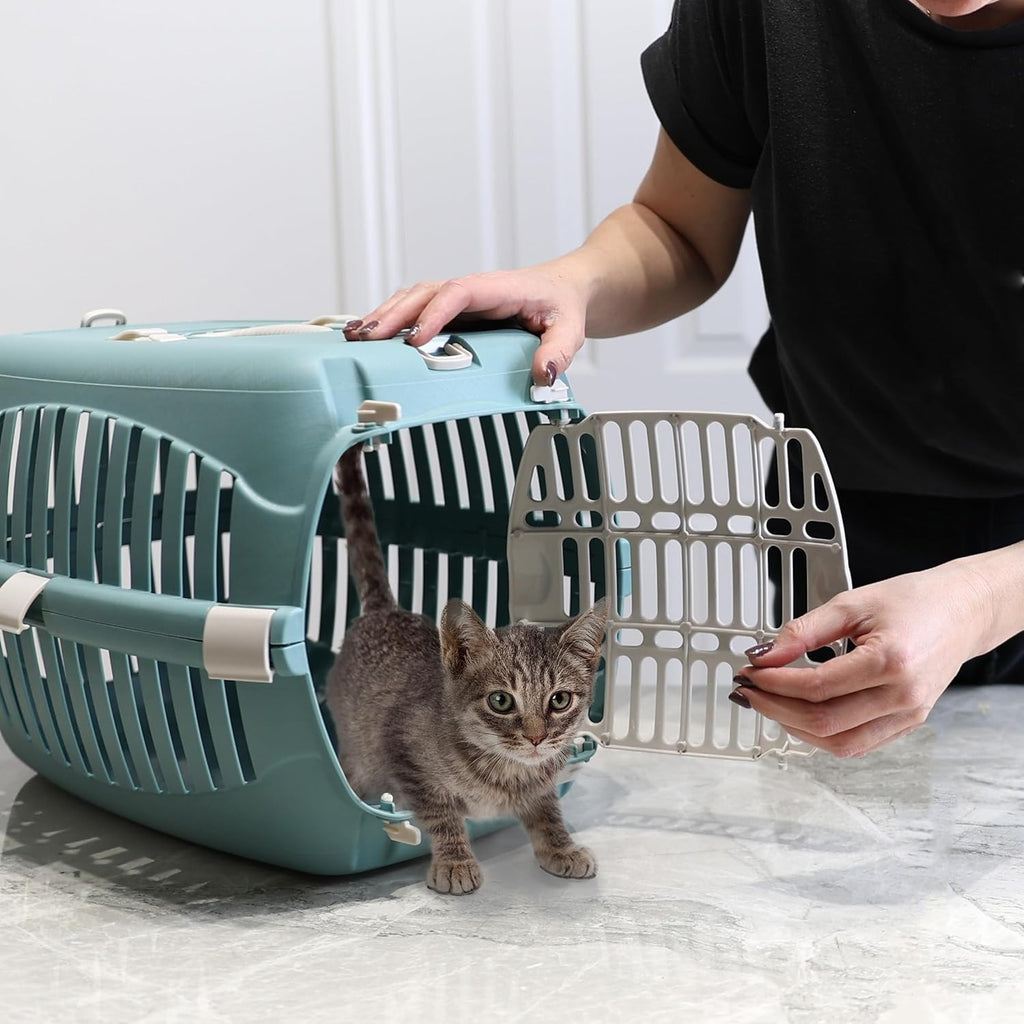 Cat Carrier Box for Travel – Secure Dual Door Crate for Cats & Small Dogs