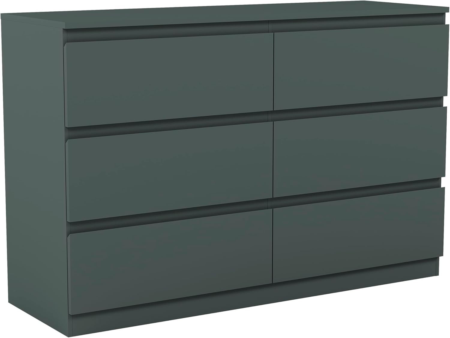 Modern 6 Drawer Chest Storage Unit – Green Wood Bedroom Cabinet