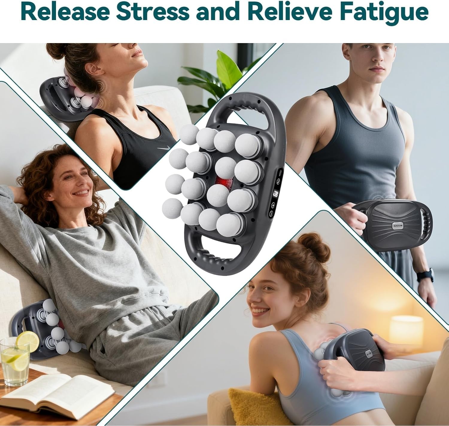 Deep Tissue Massage Gun 16 Head Muscle Massager 9 Speeds Pain Relief Recovery