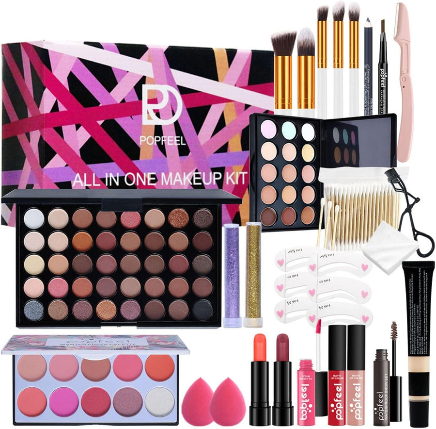 All In One Makeup Kit Set Eyeshadow Palette Lipstick Concealer Case