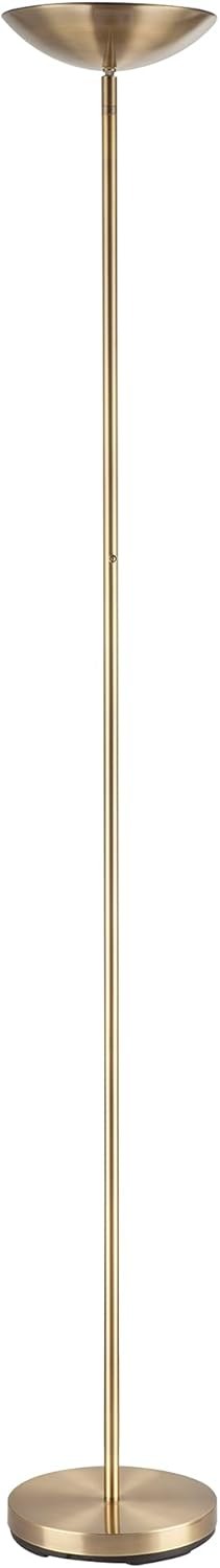 Antique Brass LED Uplighter Floor Lamp Dimmable Adjustable Head 3000K