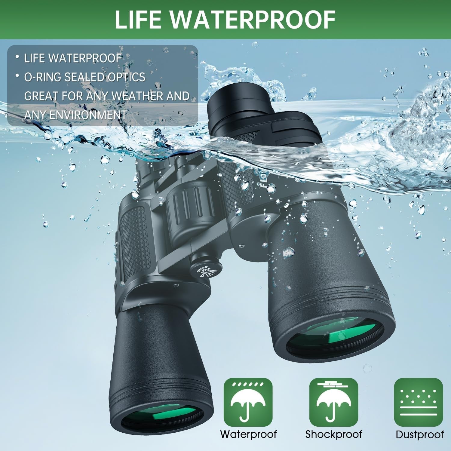 20x50 High Power Waterproof Binoculars Low Light Vision for Bird Watching Travel