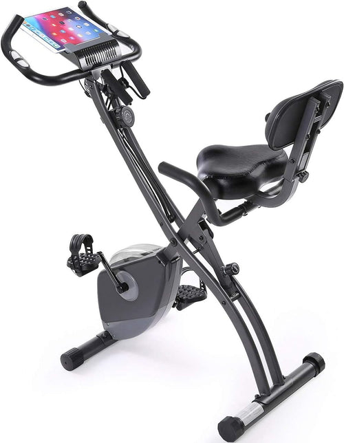 Folding Exercise Bike 3-in-1 Magnetic Recumbent Upright LCD Bands Quiet Home