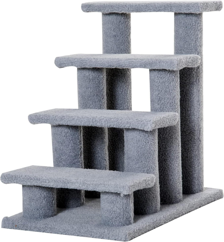 4 Step Dog Stairs for Bed Sofa 63x43x60cm Grey Pet Steps