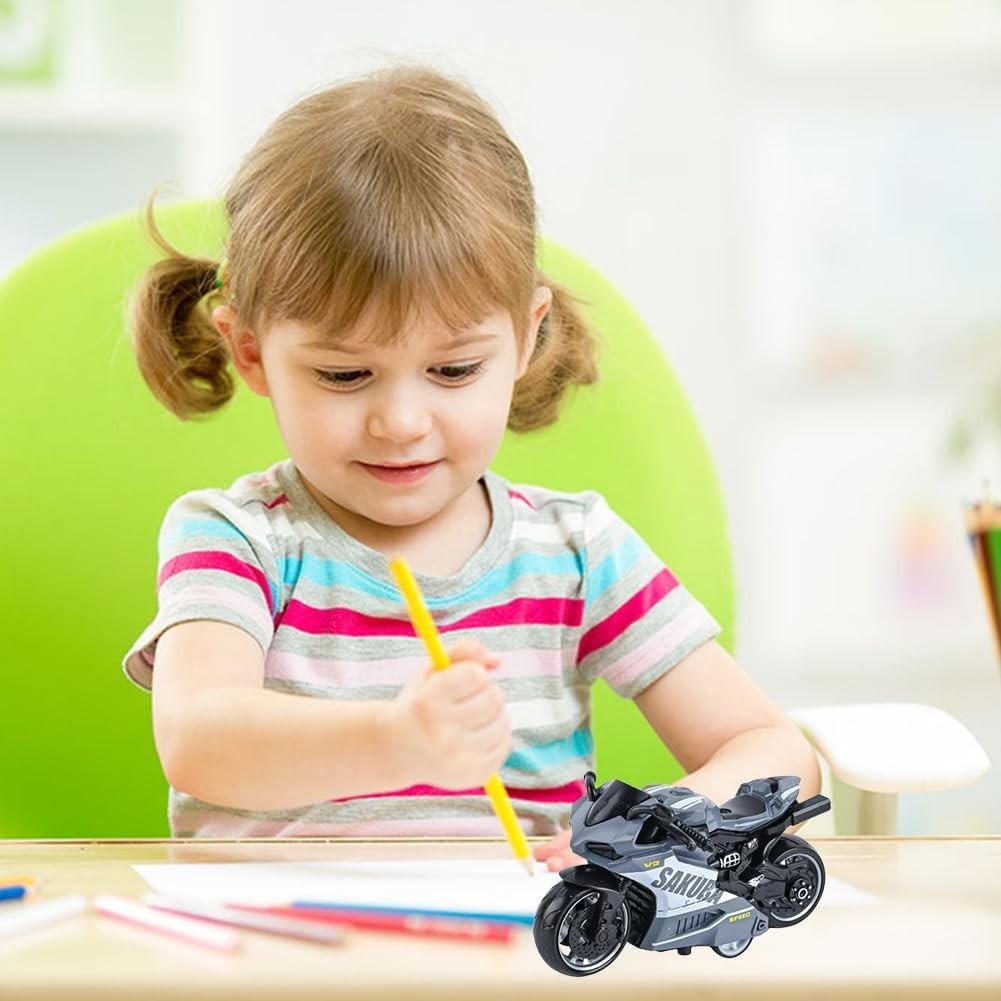 Kids Pull-Back Motorcycle Toy | Realistic Racing Model, Durable & Safe