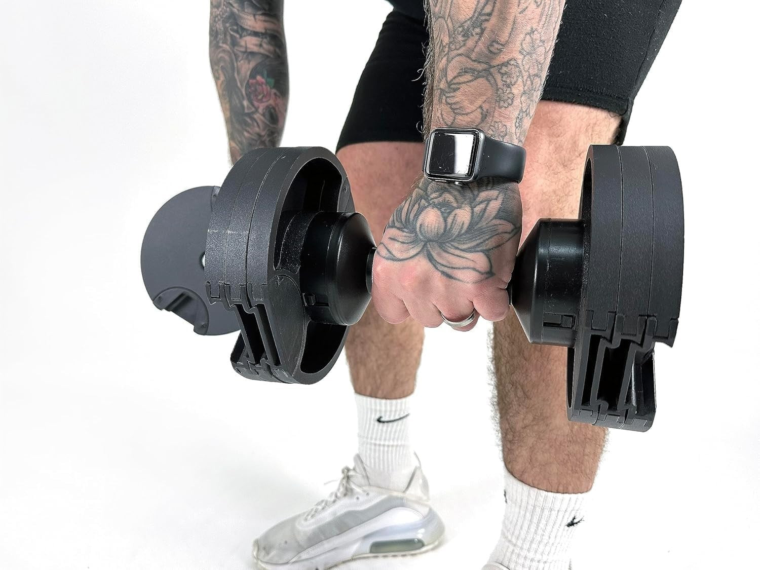 20KG Adjustable Dumbbells Pair Easy Lock Anti-Slip Home Gym Strength