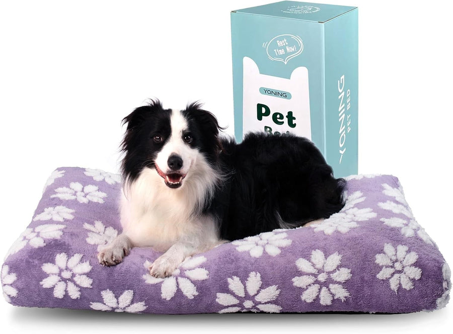 Large Dog Bed 89x56cm Washable Crate Mattress Purple