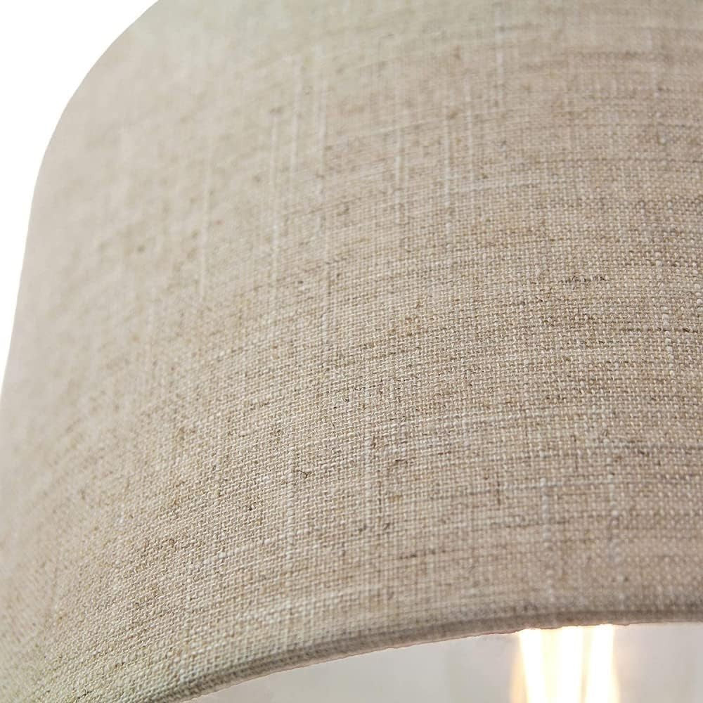 Natural Oatmeal Linen Drum Lampshade 40cm x 28cm Interior Lighting Decor