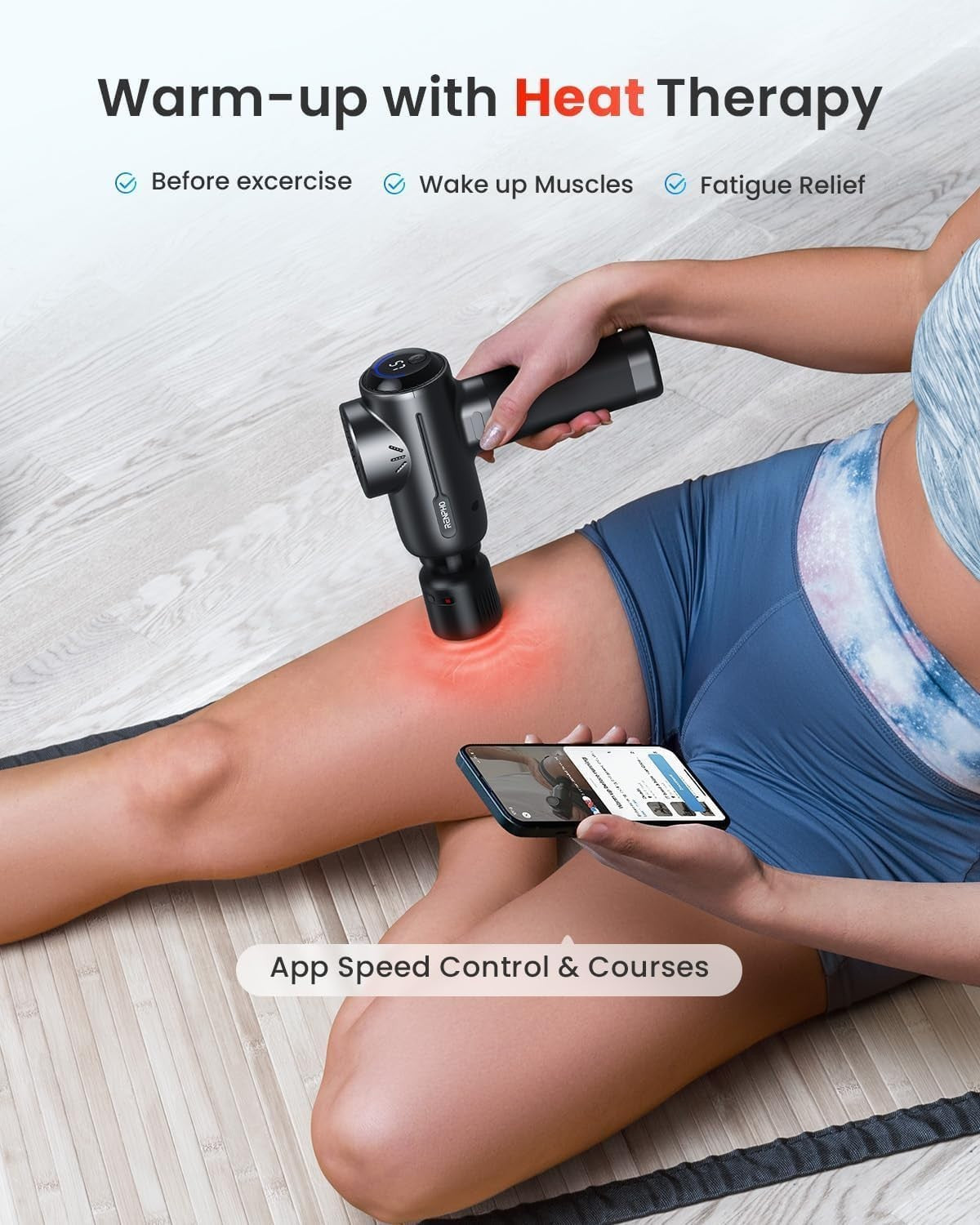 Deep Tissue Massage Gun w/ Heat & Cold | Muscle Recovery, Pain Relief