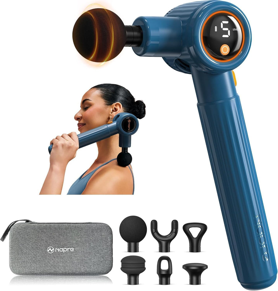 Deep Tissue Massage Gun Percussion Long Handle 3 Angles Muscle Relief