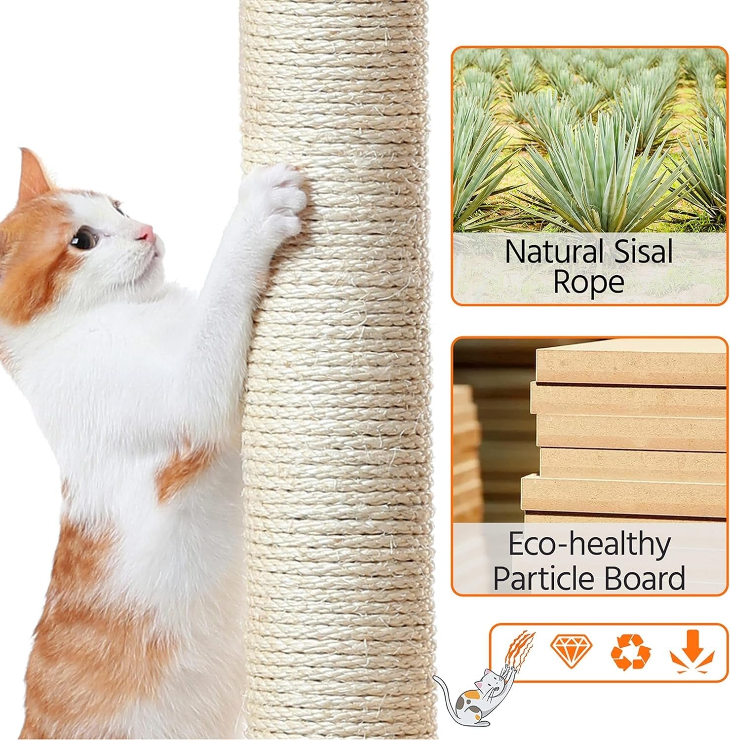 194cm Dark Grey Cat Tree Tower with Condos Baskets Scratching Posts
