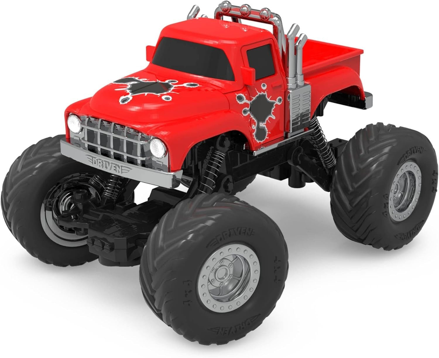 RC Monster Truck Red 4x4 Lights Sounds Remote Control Toy Car for Kids 3+