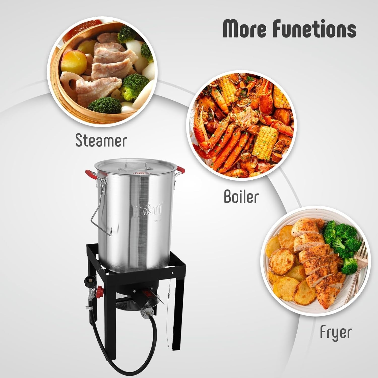 30QT Outdoor Turkey Fryer Propane 50,000BTU Seafood Boiler Kit