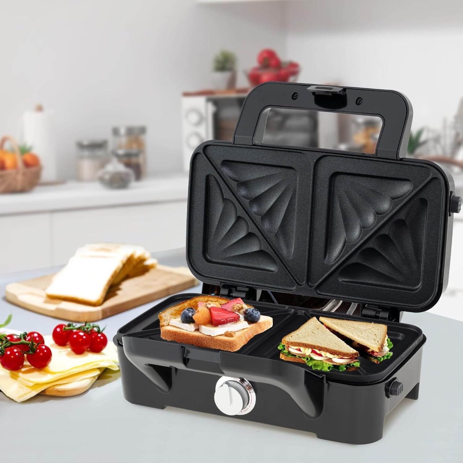 3-in-1 Sandwich Toaster 31x29x28cm Plates Waffle Panini Grill