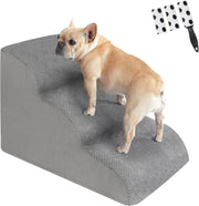 3 Step Dog Stairs Foam Pet Ramp Non Slip Grey 50lbs Capacity