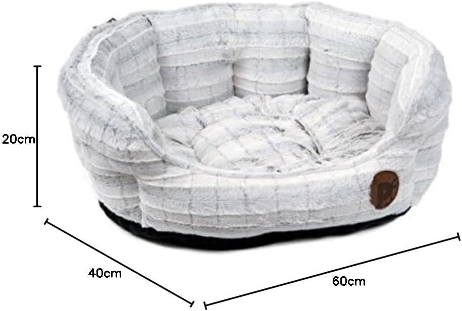Medium Plush Oval Dog Bed 60cm Washable Non Slip
