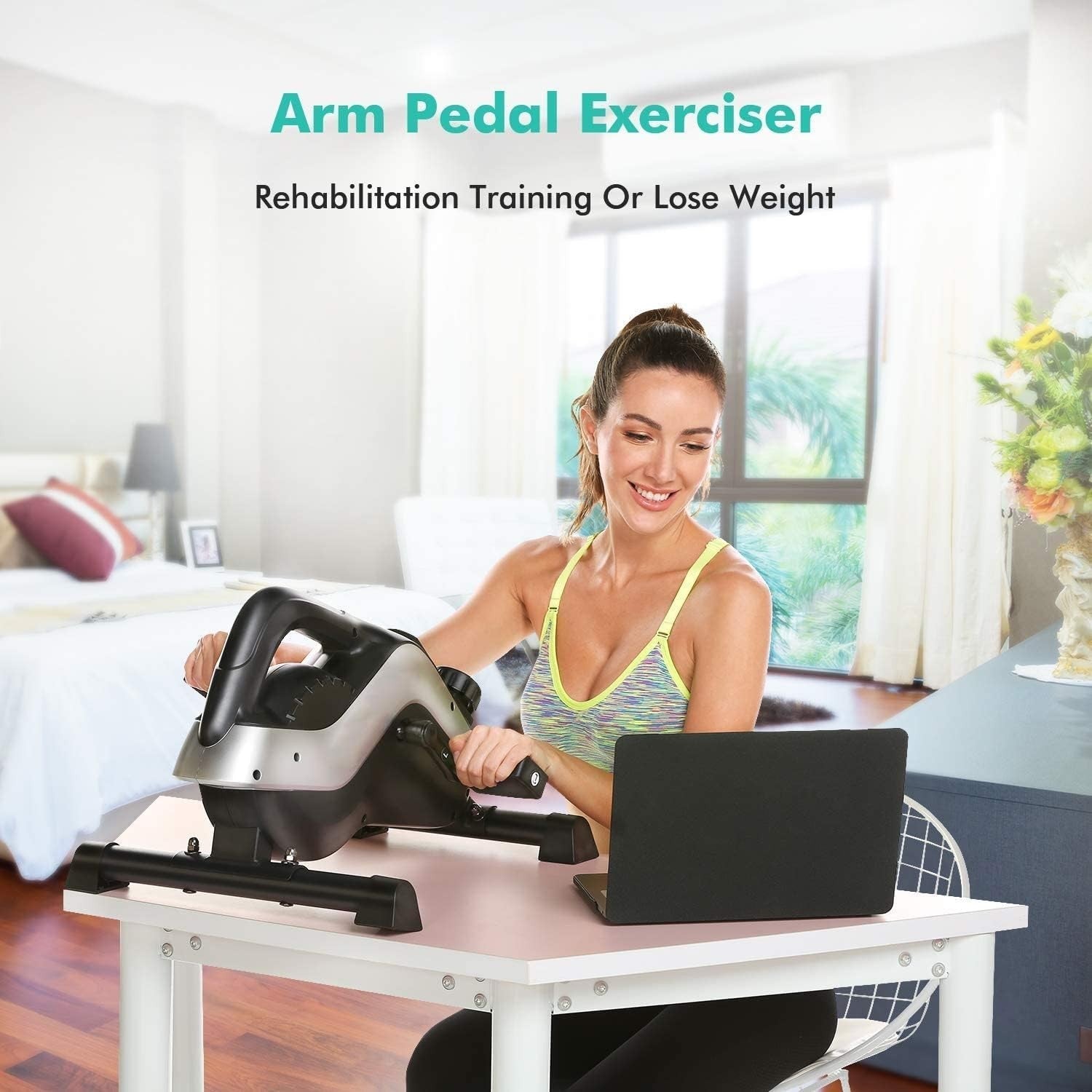 Magnetic Mini Pedal Exerciser 8 Resistance Levels LCD Arm Leg